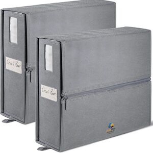 Buy a 2pack get a 2pack free of Gray Linen Bed Sheet Storage organizer container